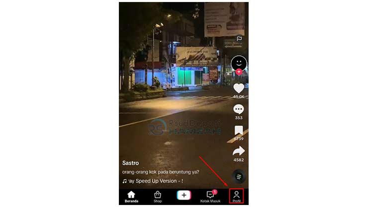 Masuk ke Profil Akun TikTok