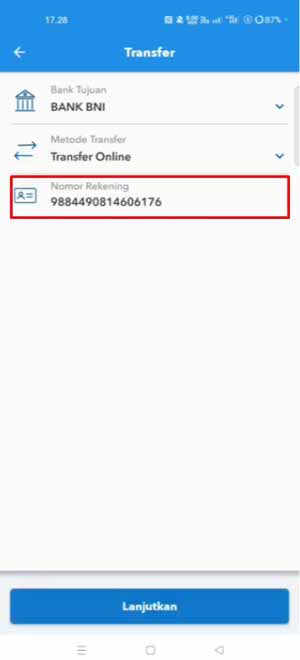 Masukkan Nomor Virtual Account