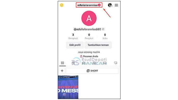 Pilih Fitur Beralih Akun TikTok