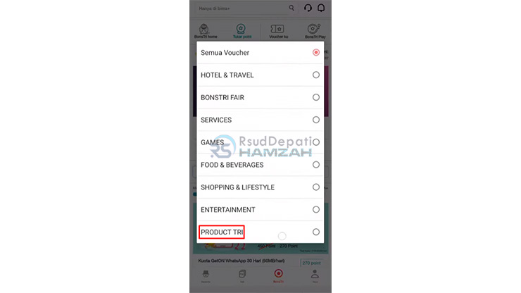 Pilih Kategori Product Tri