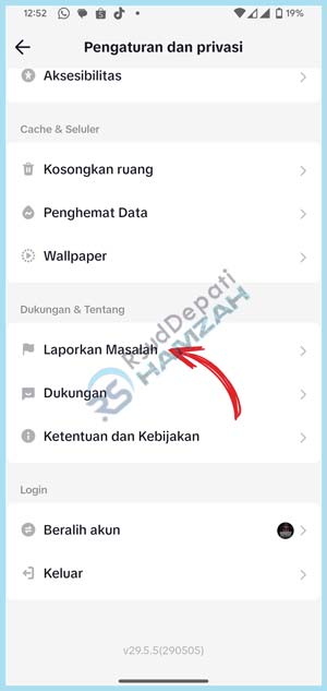 Pilih Laporkan Masalah