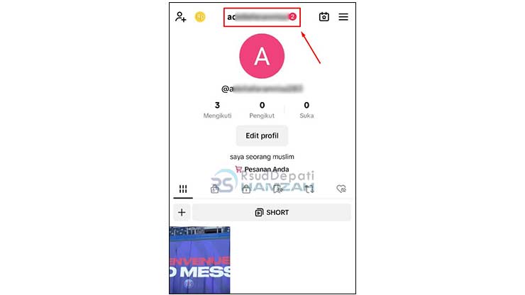 Pilih Menu Beralih Akun TikTok