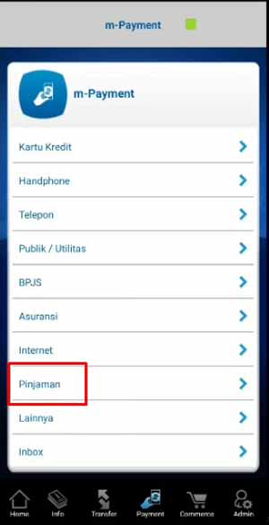 Pilih Menu Pinjaman