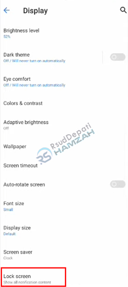 Pilih Opsi Layar Kunci