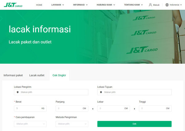 Tarif JT Cargo