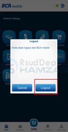 cara logout mbanking bca