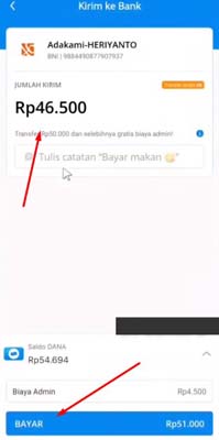 bayar adakami lewat dana