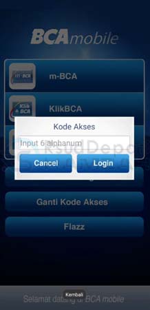 kode akses BCA Mobile