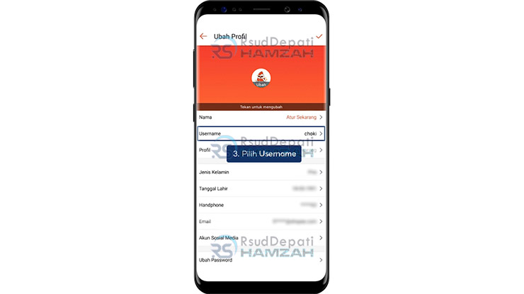 3. Pilih Username