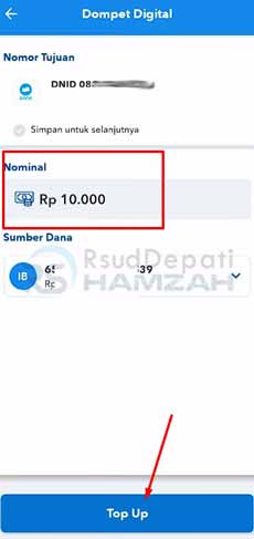 7. Masukkan Nominal Top Up