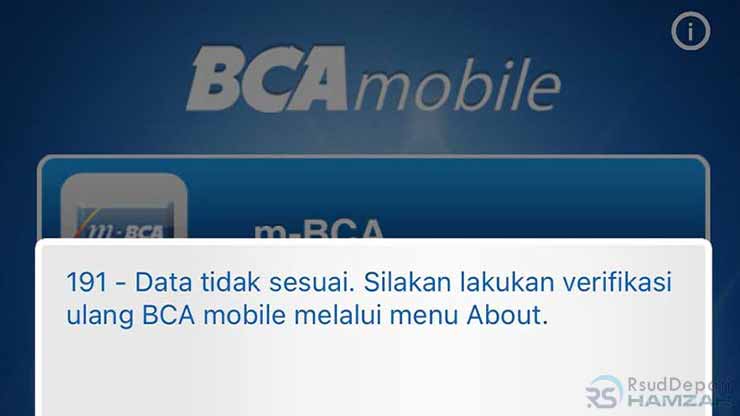 Arti BCA Mobile Error 191