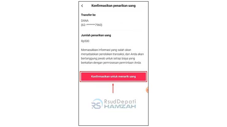 Konfirmasi Menarik Uang di TikTok