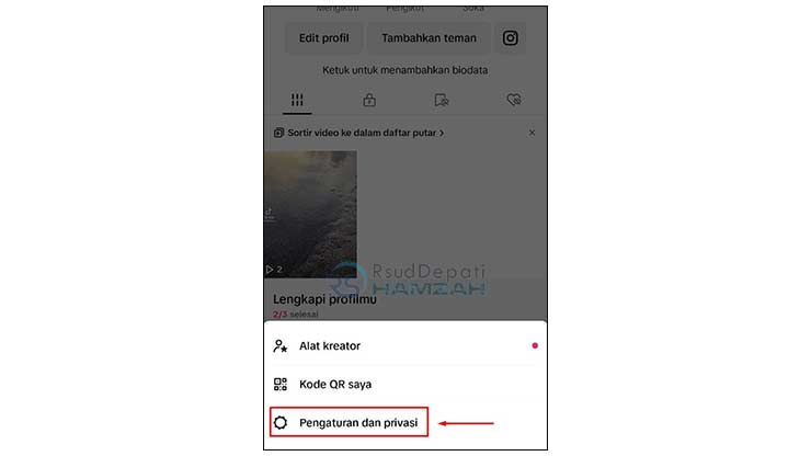 Masuk ke Pengaturan dan Privasi