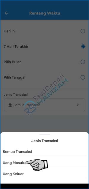 Pilih Uang Masuk