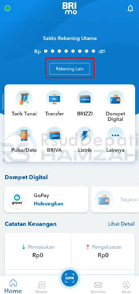 cara menambahkan rekening di brimo