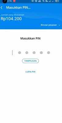 masukan pin dana