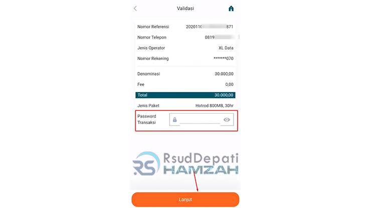 password transaksi data bni