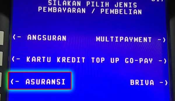 cara bayar bpjs lewat atm bri pilih asuransi