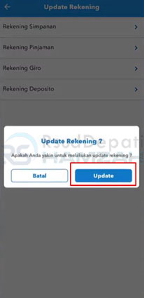 update rekening