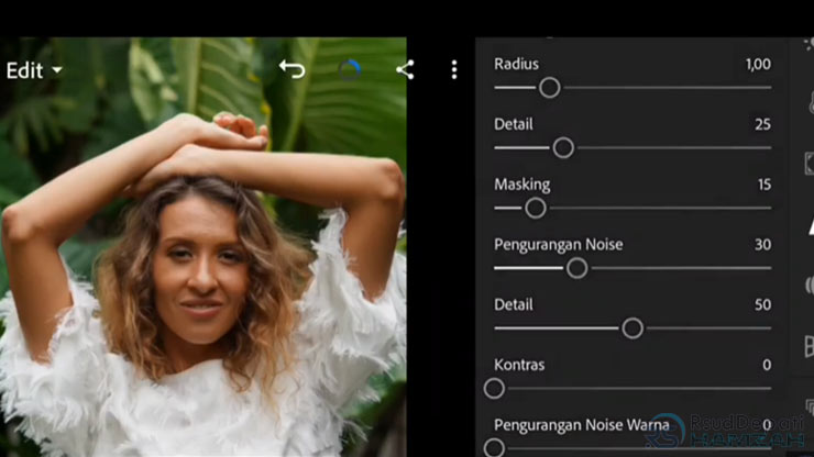 Cara Mempertajam Foto Dengan Lightroom Android