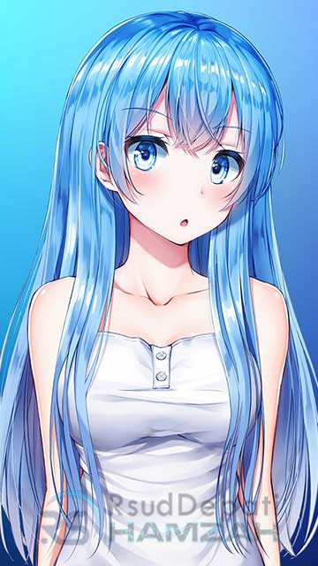 Gambar Anime Imut Lucu Cantik Blue Hair