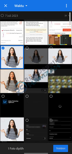 Pilih Foto yang Ingin Ditambahkan ke Lightroom