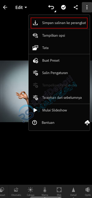 Simpan Hasil Editan Lightroom