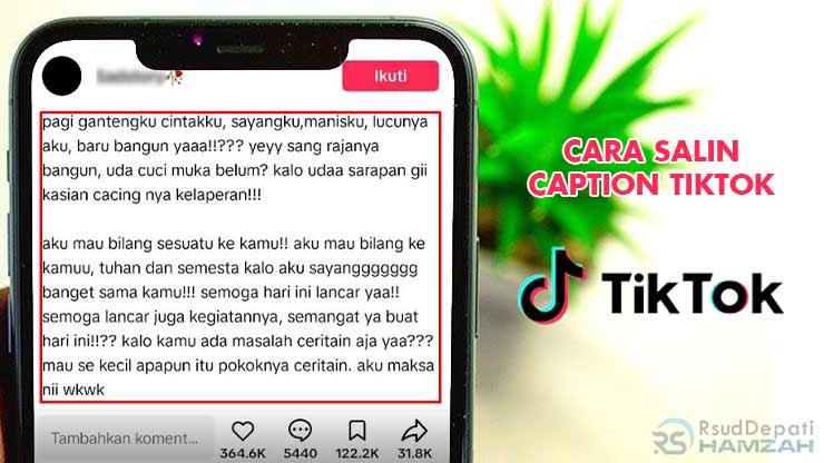 Cara Salin Caption TikTok